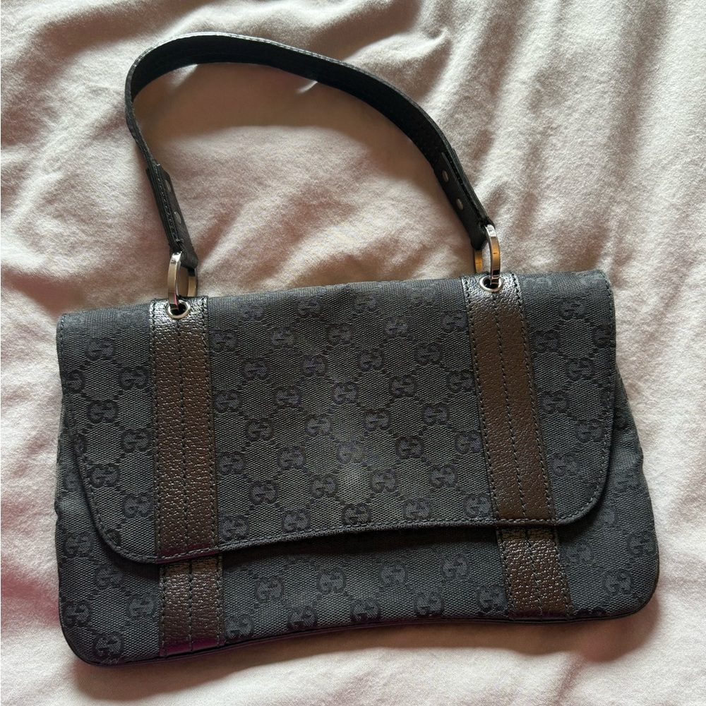 Gucci Black Monogram Shoulder Bag